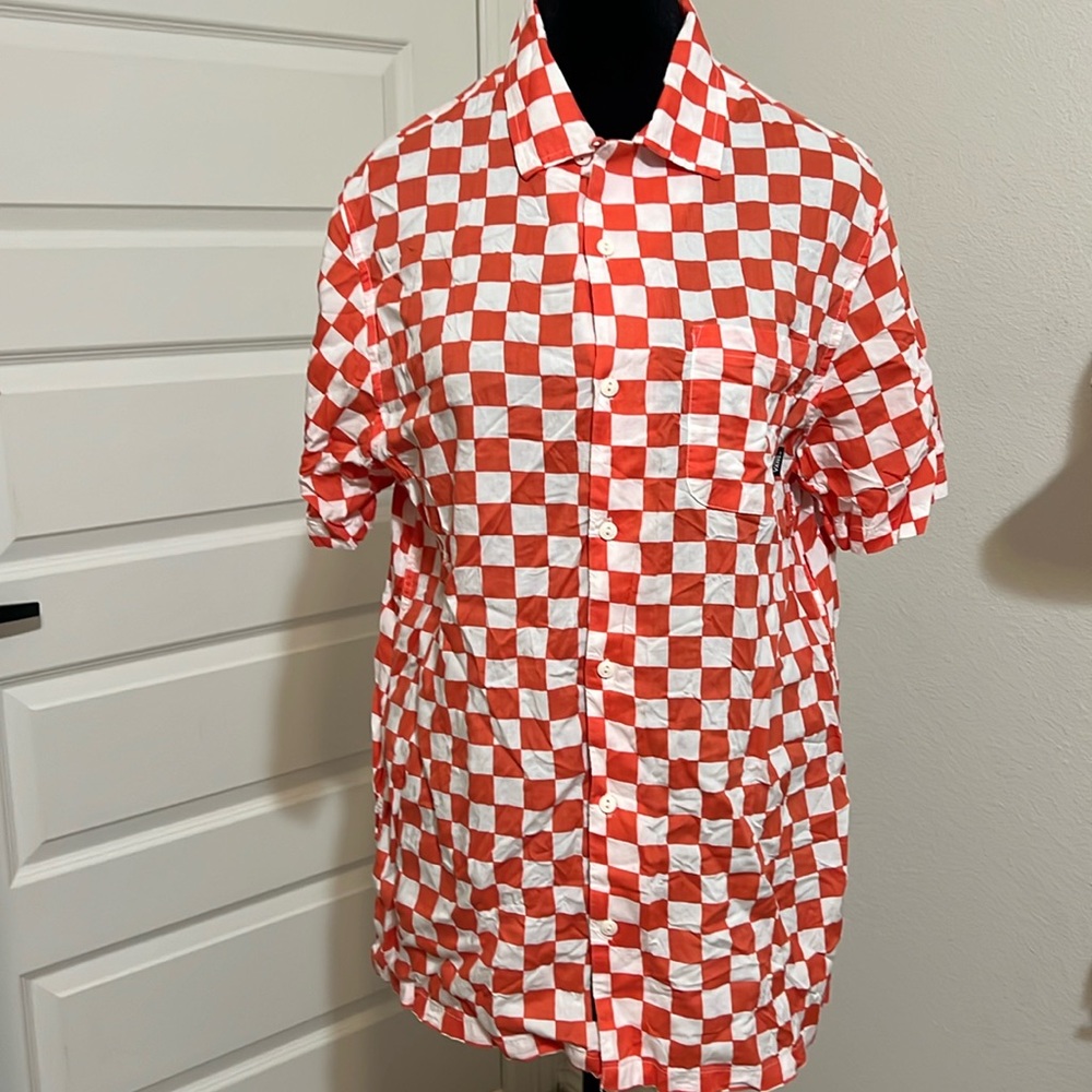 Vans orange plaid shirt